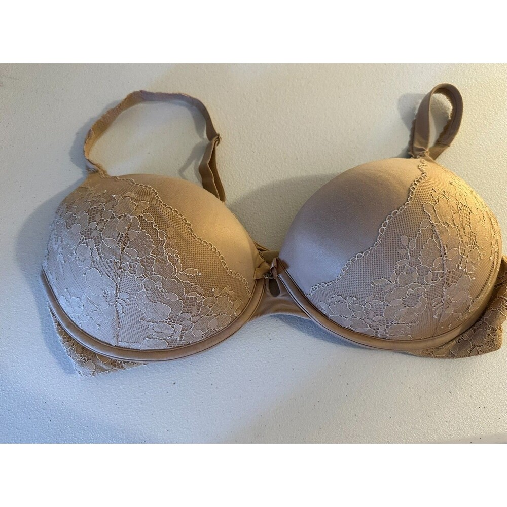 Victoria's Secret Nude Lace Body By Victoria Push Up Bra